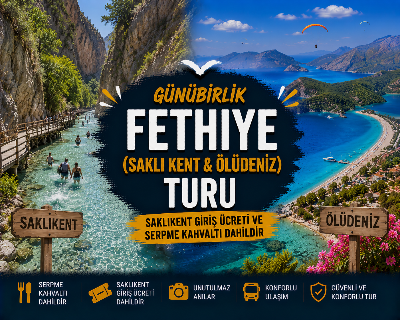 Günübirlik Fethiye (Saklı Kent & Ölüdeniz) Turu