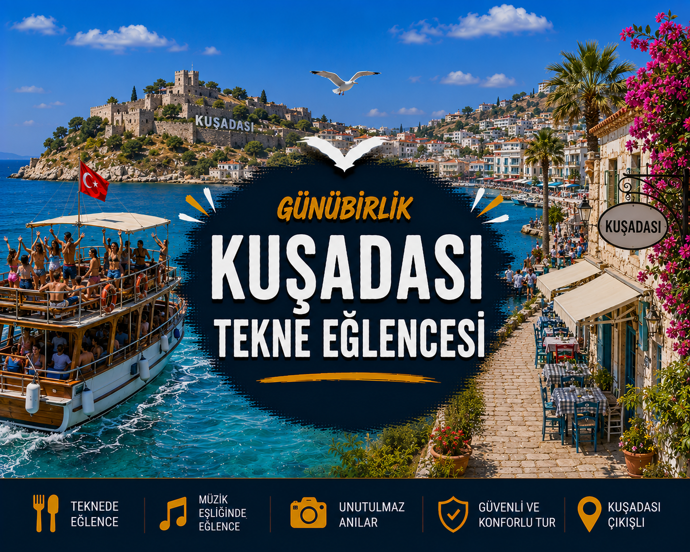 Günübirlik Kuşadası Tekne Eğlencesi