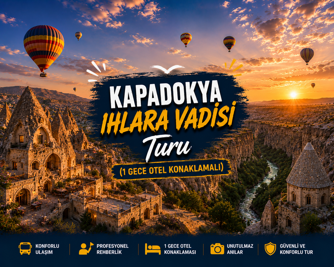 Kapadokya Ihlara Vadisi Turu(1 Gece Otel Konaklamalı)