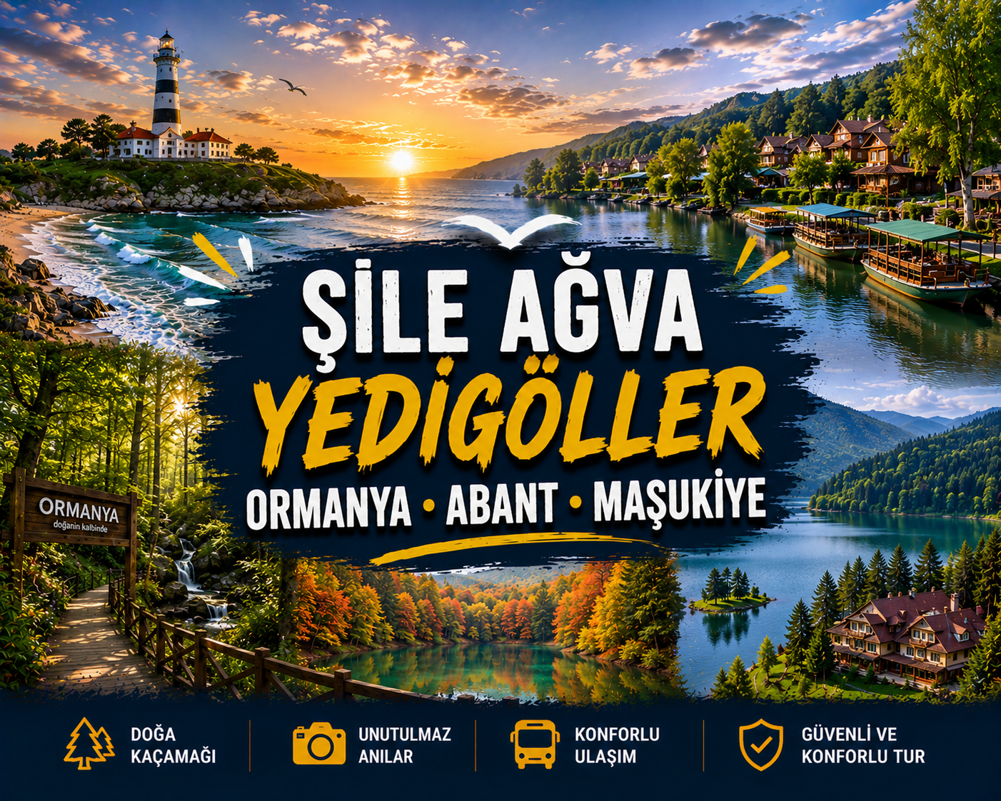 Şile Ağva Yedigöller Ormanya Abant Maşukiye