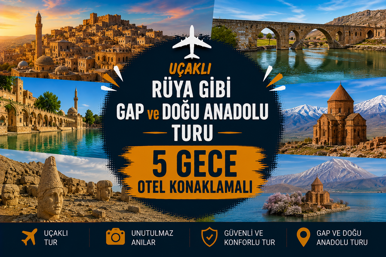 Uçaklı Rüya Gibi Gap ve Doğu Anadolu Turu (5 Gece Otel Konaklamalı)
